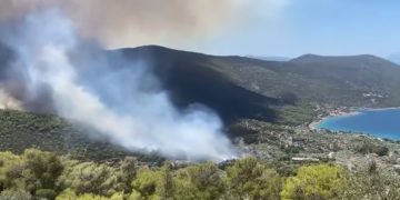 Φωτιά στο Πόρτο Γερμενό (Φωτ.: YouTube/ ProtoThema)