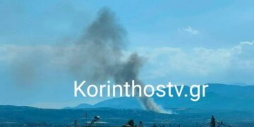 Λήψη από το πύρινο μέτωπο στο Βέλο Κορινθίας (φωτ.: korinthostv.gr)