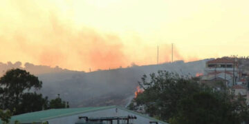 Η φωτιά που ξέσπασε στη Λαγκάδα Μυτιλήνης στις 10 Αυγούστου (φωτ.: stonisi.gr)