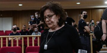 Στιγμιότυπο από τη δίκη της Χρυσής Αυγής σε δεύτερο βαθμό στο Εφετείο Αθηνών 
(φωτ.: Τατιάνα Μπολάρη/ EUROKINISSI)