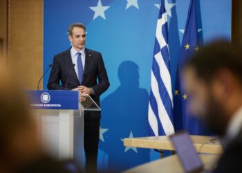 Δηλώσεις του πρωθυπουργού Κυριάκου Μητσοτάκη μετά το τέλος της Συνόδου Κορυφής της Ευρωπαϊκής Ένωσης στις Βρυξέλλες, Παρασκευή 21 Οκτωβρίυο 2022 (Φωτ.: Γραφείο Τύπου πρωθυπουργού/Δημήτρης Παπαμήτσος/Eurokinissi)