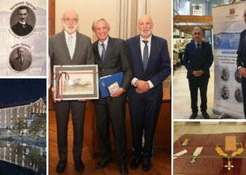 Κολάζ φωτογραφιών της οικογένειας Spierer και των τιμητικών διακρίσεων που έλαβε (Πηγή φωτ.: ΑΠΕ-ΜΠΕ)