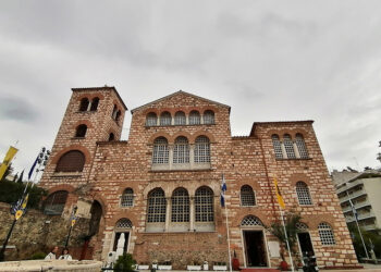 Η δυτική άποψη του ναού του Αγίου Δημητρίου Θεσσαλονίκης (φωτ.: Αλεξία Ιωαννίδου)