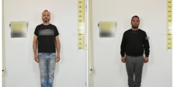 Ηλίας Μίχος και Ιωάννης Σοφιανίδης οι άνδρες που έχουν, μέχρι στιγμής, συλληφθεί για την υπόθεση βιασμού της 12χρονης στον Κολωνό (φωτ.: astynomia.gr)