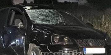 Το αυτοκίνητο του 28χρονου μετά το θανατηφόρο τροχαίο (φωτ.: veriotis.gr)