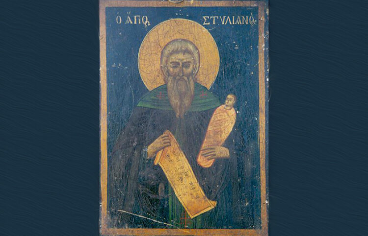 Εικόνισμα του Αγίου Στυλιανού από το ναό της Αγίας Παρασκευής στον Αδάμ Λαγκαδά (πηγή: commons.wikimedia.org)