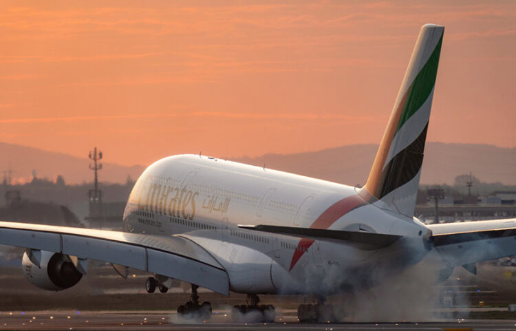 Ένα Airbus A380  της Emirates (φωτ.: EPA / Thorsten Wagner)