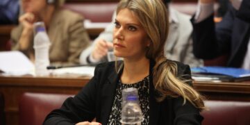 Η Εύα Καϊλή σε κοινή συνεδρίαση των Επιτροπών Ευρωπαϊκών Υποθέσεων, Οικονομικών Υποθέσεων και Κοινωνικών Υποθέσεων με αντιπροσωπεία της Επιτροπής Οικονομικών και Νομισματικών Υποθέσεων του Ευρωκοινοβουλίου. Μάρτιος 2016 (Φωτ.: Eurokinissi / Αλέξανδρος Ζωντανός)