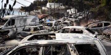 Από τη φονική φωτιά στο Μάτι (φωτ.: Eurokinissi / Τατιάνα Μπόλαρη)