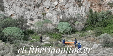 Πυροσβέστες στο λατομείο στα Λέικα Καλαμάτας (φωτ.: eleftheriaonline.gr)
