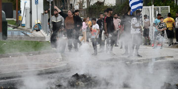 Συγκέντρωση στη Μεσογείων, σε ένδειξη διαμαρτυρίας για τον πυροβολισμό 16χρονου από αστυνομικό στη Θεσσαλονίκη (φωτ.: EUROKINISSI / Μιχάλης Καραγιάννης)