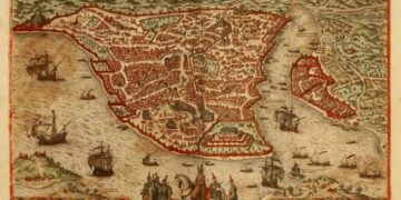Σχέδιο της βυζαντινής Κωνσταντινούπολης (πηγή: The Hebrew University of Jerusalem & The Jewish National & University Library)