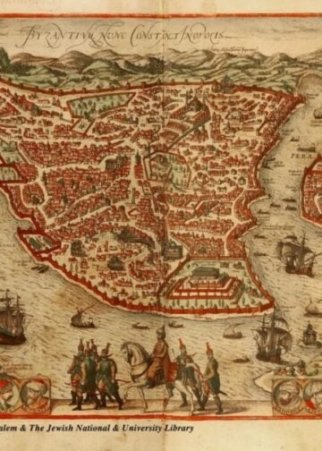 Σχέδιο της βυζαντινής Κωνσταντινούπολης (πηγή: The Hebrew University of Jerusalem & The Jewish National & University Library)