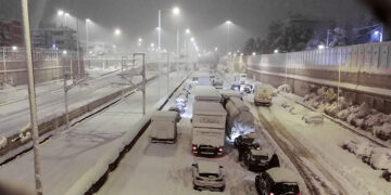 Κακοκαιρία «Ελπίς», Δευτέρα 24 Ιανουαρίου 2022  (φωτ.: EUROKINISSI)