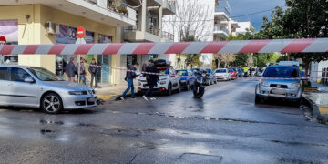 Η διασταύρωση των οδών Ύδρας και Σόλωνος στο κέντρο της Καλαμάτας όπου έγινε η επίθεση (φωτ.: EUROKINISSI)