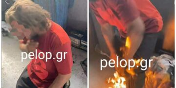 Καρέ από το βίντεο που ανέβηκε στα social media (πηγή: pelop.gr)