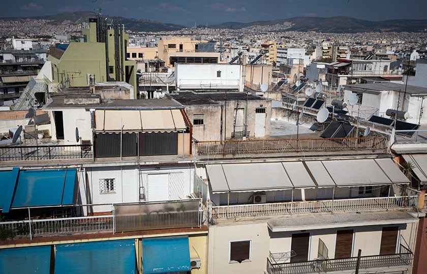 Πολυκατοικίες του Μεταξουργείου στην Αθήνα, από ψηλά (φωτ.: EUROKINISSI / Χρήστος Μπόνης)