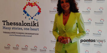 H αντιπεριφερειάρχης και πρόεδρος του Οργανισμού Τουρισμού Θεσσαλονίκης Βούλα Πατουλίδου (φωτ.: Ρωμανός Κοντογιαννίδης)