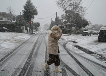 Χιονόπτωση στην περιοχή του Διονύσου Αττικής (φωτ.: EUROKINISSI / Μιχάλης Καραγιάννης)