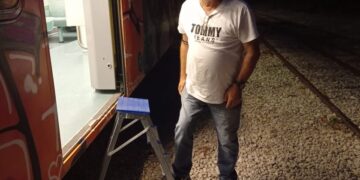Ο άτυχος μηχανοδηγός του εμπορικού τρένου Γιώργος Κουτσούμπας (φωτ.: Facebook.com/Giorgos Koutsoumpas)