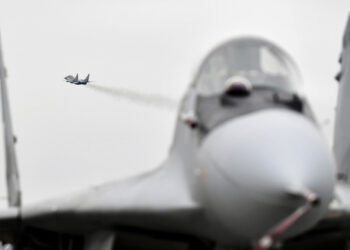 Πολωνικό MiG-29 στη βάση του Μάλμπροκ (φωτ.: EPA / Adam Warzawa / Poland Out)