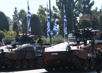 Στρατιωτική παρέλαση στην Αθήνα για την εθνική επέτειο της 25ης Μαρτίου 1821. Σάββατο 25 Μαρτίου  (φωτ. Eurokinissi/Γιάννης Παναγόπουλος)