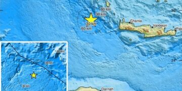 (Πηγή: Twitter/EMSC
@LastQuake)