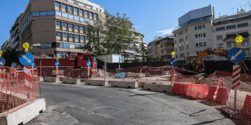 Εργασίες για την κατασκευή της γραμμής 4 του μετρό στο Κολωνάκι (φωτ. αρχείου: EUROKINISSI / Κώστας Τζούμας)