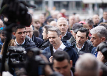 Ο Κυριάκος Μητσοτάκης στον Έβρο (φωτ.: Γραφείο Τύπου Πρωθυπουργού / Δημήτρης Παπαμήτσος)