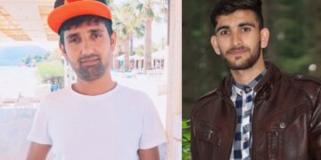 Από αριστερά ο Χουσεΐν και ο Χαϊντέρ. Σύμφωνα με τις συνομιλίες που είχαν με τον αρχηγό στο Ιράν, οι δύο Πακιστανοί έψαχναν απεγνωσμένα να βρουν όπλα (φωτ.: kathimerini.gr)