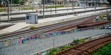 O Σταθμός Λαρίσης του ΟΣΕ, στην Αθήνα  (φωτ.: EUROKINISSI / Γιώργος Κονταρίνης)