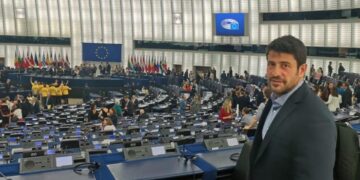 Ο Αλέξης Γεωργούλης στο ευρωκοινοβούλιο (φωτ.: facebook/Αλέξης Γεωργούλης)