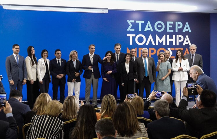 Παρουσίαση του ψηφοδελτίου Επικρατείας της ΝΔ από τον Κυριάκο Μητσοτάκη (φωτ.: EUROKINISSI / Γιώργος Κονταρίνης)