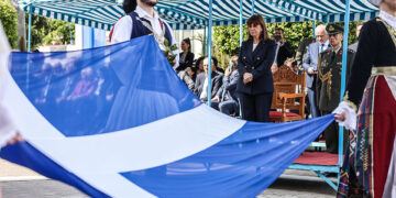 Εκδηλώσεις στο Μεσολόγγι για τον εορτασμό της 197ης επετείου της Εξόδου των Ελεύθερων Πολιορκημένων (φωτ.: EUROKINISSI / Θοδωρής Μανωλόπουλος / Γραφείο Τύπου Προεδρίας της Δημοκρατίας)