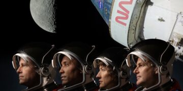 Η παρουσίαση του κουαρτέτου της αποστολής Artemis II έγινε σε τηλεοπτική συνέντευξη Τύπου στο Διαστημικό Κέντρο Τζόνσον στο Χιούστον, το κέντρο ελέγχου της αποστολής της NASA (φωτ.: NASA)