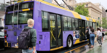 Τρόλεϊ στο κέντρο της Αθήνας (φωτ.: EUROKINISSI / Γιελάντα Ντελάι)