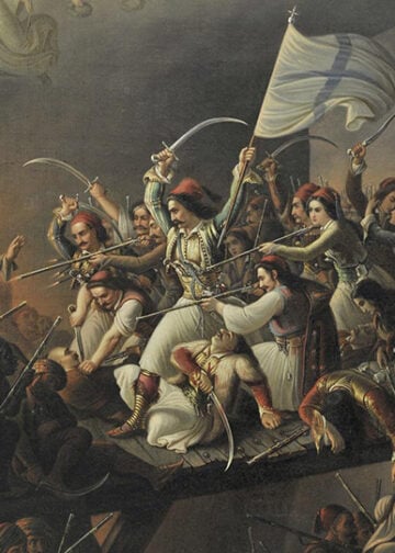 Τμήμα του πίνακα «Η έξοδος του Μεσολογγίου» του Θεόδωρου Βρυζάκη (πηγή: nationalgallery.gr)