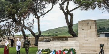 Το μνημείο για τους πεσόντες στην Εκστρατεία της Καλλίπολης, στη Λήμνο (φωτ.: Θοδωρής Μανωλόπουλος/ Γρ. Τύπου Προεδρίας της Δημοκρατίας/ EUROKINISSI)