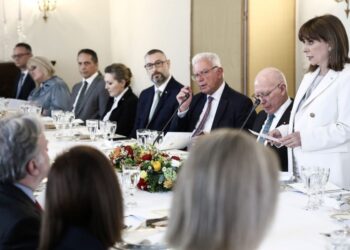 Προσφώνηση της Κατερίνας Σακελλαροπούλου στο γεύμα προς τιμή του Γενικού Κυβερνήτη της Κοινοπολιτείας της Αυστραλίας Ντέιβιντ Χάρλεϊ (φωτ.: presidency.gr)