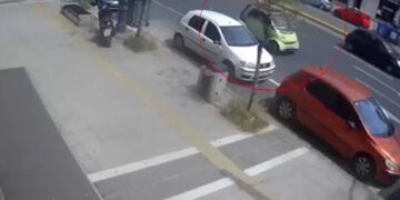Στον κύκλο το αυτοκίνητο που οδηγούσε ο 32χρονος (πηγή: ΕΡΤ)