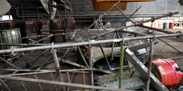 Το σημείο όπου σκοτώθηκε ένας εργάτης και τραυματίστηκαν δύο στη Ζώνη Περάματος (φωτ.: 902.gr)