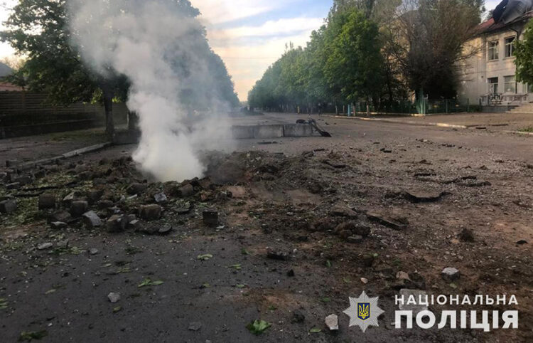 Ουκρανικό πλήγμα σε κοινότητα στη Ζαπορίζιας (πηγή: Twitter)