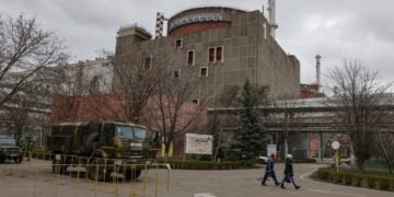 Ο πρώτος αντιδραστήρας του πυρηνικού εργοστασίου της Ζαπορίζια (φωτ.: EPA/Sergei Ilnitsky)