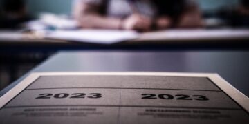 Στιγμιότυπο από το 1ο Γενικό Λύκειο Αγίας Παρασκευής (φωτ.:
Σωτήρης Δημητρόπουλος/EUROKINISSI)