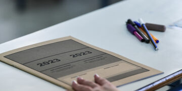 Στιγμιότυπο από τις εξετάσεις στο 1ο ΓΕΛ Πύργου Ηλείας (φωτ.: EUROKINISSI / Γιάννης Σπυρούνης)