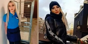 Αριστερά η Αναστάζια Ρουμπίνσκα με τη στολή που φορούσε στο ξενοδοχείο όπου εργαζόταν (πηγή: Facebook)