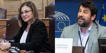 Η Μαρία Σπυράκη και ο Αλέξης Γεωργούλης (φωτ.: EUROKINISSI, European Parliament)