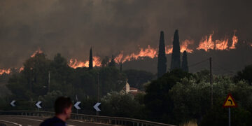 Πυρκαγιά στα Δερβενοχώρια (φωτ.: EUROKINISSI / Μιχάλης Καραγιάννης)
