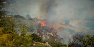 Στιγμιότυπο από την πυρκαγιά (φωτ.: EUROKINISSI/Αργύρης Μαντικός)