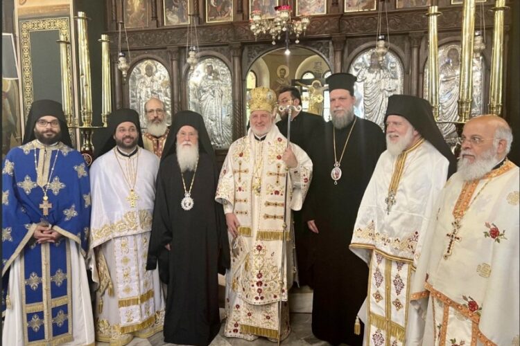 Ο Αρχιεπίσκοπος Αμερικής Ελπιδοφόρος, προεξήρχε Θείας Λειτουργίας στον Πατριαρχικό Ιερό Ναό του Αγίου Νικολάου Πτωχοκομείου, στην Αθήνα (Φωτ.: ΑΠΕ-ΜΠΕ)